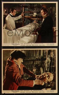 6y1476 REVENGE OF FRANKENSTEIN 8 color English FOH LCs 1958 Hammer, Cushing in greatest horrorama!