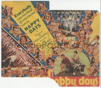 6y1421 HAPPY DAYS die-cut herald 1930 all star all talking musical w/ 100 entertainers, ultra rare!