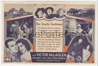 6y1437 NOT EXACTLY GENTLEMEN herald 1931 Victor McLaglen & Fay Wray in love triangle, ultra rare!