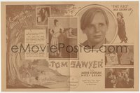 6y1449 TOM SAWYER herald 1930 Jackie Coogan as Mark Twain's classic character, Mitzi Green, Durkin!