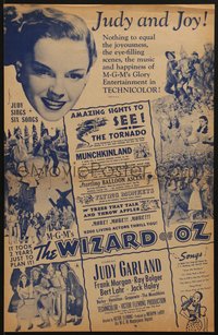 6y0035 WIZARD OF OZ herald R1955 Judy Garland top billed & shown as she looked in 1955, ultra rare!