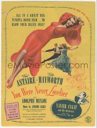 6y0413 YOU WERE NEVER LOVELIER herald 1942 c/u of sexy Rita Hayworth, dancing w/Astaire, ultra rare!