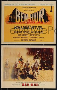 6y0899 BEN-HUR 8 LCs 1960 Charlton Heston, William Wyler classic epic, chariot race, Smith tc art!