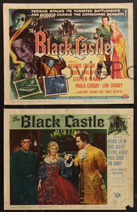 6y0904 BLACK CASTLE 8 LCs 1952 Boris Karloff, Lon Chaney Jr., horror crawls in the catacombs!