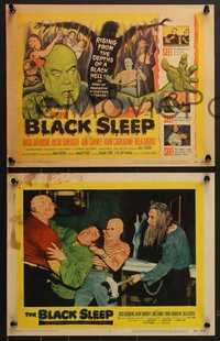 6y0906 BLACK SLEEP 8 LCs 1956 Lon Chaney Jr., Bela Lugosi, Tor Johnson, terror-drug wakes the dead!