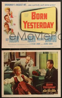 6y0907 BORN YESTERDAY 8 LCs 1951 sexy Judy Holliday, William Holden, Broderick Crawford
