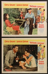 6y0916 FATHER GOOSE 8 1965 cool images of grizzled sea captain Cary Grant & pretty Leslie Caron!