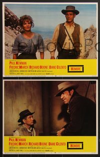 6y0921 HOMBRE 8 LCs 1966 great images of Paul Newman, Richard Boone, Fredric March, Diane Cilento!