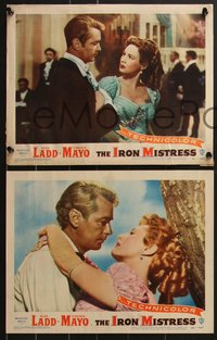 6y0926 IRON MISTRESS 8 LCs 1952 great images of Alan Ladd as Jim Bowie and gorgeous Virginia Mayo!