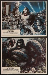 6y0928 KING KONG 8 LCs 1976 great images of sexy Jessica Lange & BIG Ape + Berkey artwork!