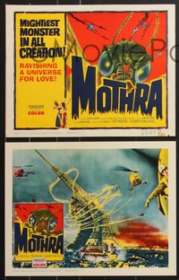 6y0935 MOTHRA 8 LCs 1962 Ishiro Honda sci-fi, wonderful special effects scenes, complete set!