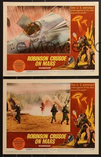 6y0943 ROBINSON CRUSOE ON MARS 8 LCs 1964 sci-fi images w/ Paul Mantee, Adam West, & a monkey!