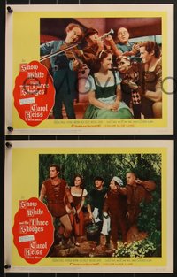 6y0949 SNOW WHITE & THE THREE STOOGES 8 LCs 1961 Carol Heiss with Moe, Larry & Joe, complete set!