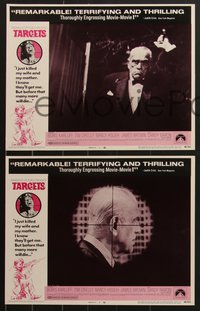 6y0955 TARGETS 8 LCs 1968 Boris Karloff, Sam Fuller, directed by Peter Bogdanovich