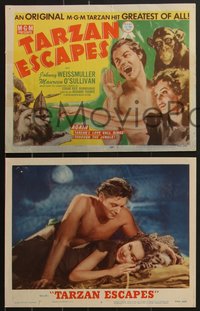 6y0957 TARZAN ESCAPES 8 LCs R1954 Johnny Weissmuller in the title role, Maureen O'Sullivan!