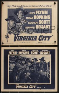 6y0963 VIRGINIA CITY 8 LCs R1951 Errol Flynn, Randolph Scott, Miriam Hopkins, cool western action!