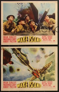 6y0964 WAKE ISLAND 8 LCs 1942 America will never forget, Brian Donlevy, Macdonald Carey!