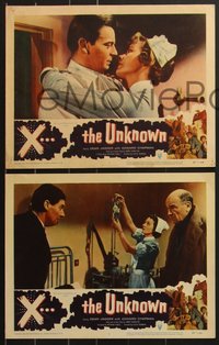 6y0967 X THE UNKNOWN 8 LCs 1957 Dean Jagger, it kills but it cannot be killed, Hammer horror sci-fi!