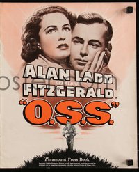 6y0044 O.S.S. pressbook 1946 Alan Ladd & Geraldine Fitzgerald, World War II spies, Irving Pichel