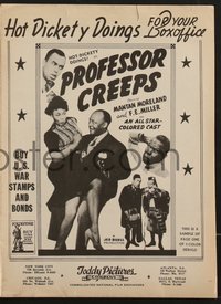 6y0467 PROFESSOR CREEPS pressbook 1942 Mantan Moreland & Toddy all-star colored cast, ultra rare!