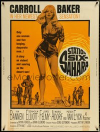 6z0018 STATION SIX-SAHARA 30x40 1964 super sexy Carroll Baker in the hot motion picture, ultra rare!