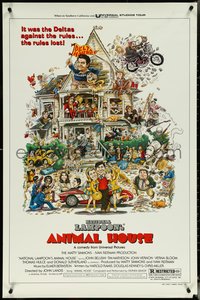 6z0294 ANIMAL HOUSE style B 1sh 1978 John Belushi, John Landis classic, art by Rick Meyerowitz!