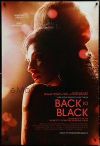 6z0299 BACK TO BLACK advance DS 1sh 2024 image of sexy Marisa Abela as tragic Amy Winehouse, rare!