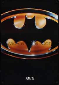 6z0307 BATMAN teaser 1sh 1989 directed by Tim Burton, cool image of Bat logo, matte finish!