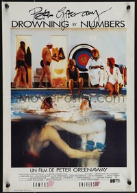 6z0830 DROWNING BY NUMBERS signed Belgian 1991 by director Peter Greenaway!, ultra rare!