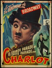 6z0833 LA GRANDE PARADE DE CHARLOT Belgian 1960s art of classic tramp Charlie Chaplin in hat!