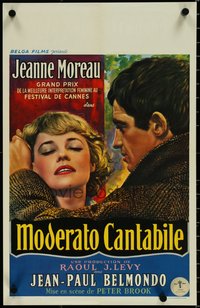 6z0835 MODERATO CANTABILE Belgian 1960 different close up of Jeanne Moreau & Jean-Paul Belmondo!