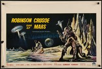 6z0838 ROBINSON CRUSOE ON MARS Belgian 1964 sci-fi art of Paul Mantee & his man Friday Victor Lundin