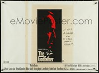 6z0038 GODFATHER British quad 1972 art of Marlon Brando, Francis Ford Coppola crime classic!