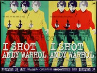 6z0039 I SHOT ANDY WARHOL advance British quad 1996 cool multiple images of Lili Taylor pointing gun!