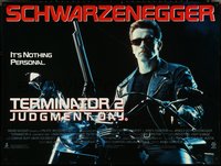 6z0052 TERMINATOR 2 DS British quad 1991 Arnold Schwarzenegger on motorcycle w/ shotgun, ultra rare!