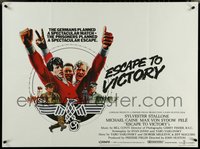 6z0053 VICTORY British quad 1981 soccer players Stallone, Caine & Pele by Jarvis, ultra rare!