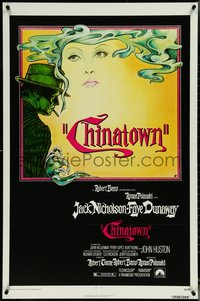 6z0339 CHINATOWN 1sh 1974 Roman Polanski, Jim Pearsall art of Jack Nicholson & Faye Dunaway!