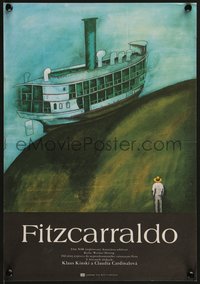 6z0762 FITZCARRALDO Czech 11x16 1982 Herzog, art of man and empty boat by Tomanek, ultra rare!