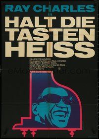 6z0068 BLUES FOR LOVERS East German 23x32 1968 Ray Charles on piano by Vonderwerth, ultra rare!