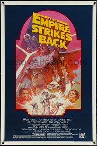 6z0370 EMPIRE STRIKES BACK studio style 1sh R1982 George Lucas sci-fi classic, cool artwork by Tom Jung!