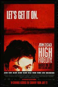 6z0197 HIGH FIDELITY advance English double crown 2000 Cusack, Black, Lisa Bonet, Robbins, rare!