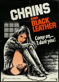 6z0374 EXORCISM & BLACK MASSES 27x38 1sh 1974 Jess Franco, Chains and Black Leather, ultra rare!