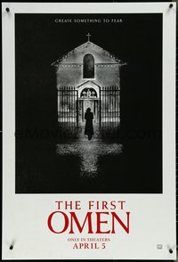 6z0382 FIRST OMEN teaser DS 1sh 2024 antichrist prequel, creepy nun Nell Tiger Free, ultra rare!