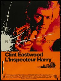 6z0206 DIRTY HARRY French 23x30 1972 cool art of Clint Eastwood w/gun, Don Siegel crime classic!