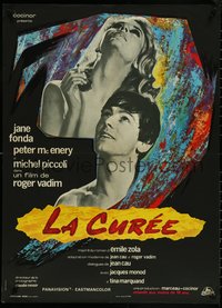 6z0208 GAME IS OVER French 23x32 1966 Roger Vadim's La Curee, Jane Fonda, diff art by Jean Barnoux!