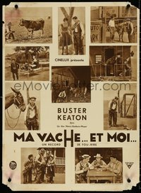 6z0209 GO WEST French 21x29 R1930s great montage of Buster Keaton with 10 images, ultra rare!