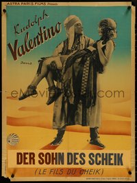 6z0215 SON OF THE SHEIK French 23x31 R1930s great art of Rudolph Valentino holding sexy Vilma Banky!