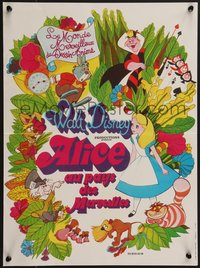 6z0811 ALICE IN WONDERLAND French 15x20 R1970s Walt Disney, Lewis Carroll classic, ultra rare!