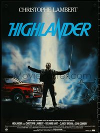 6z0817 HIGHLANDER French 16x22 1986 different Rombi art of immortal Christopher Lambert with sword!