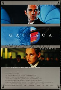 6z0393 GATTACA DS 1sh 1997 Ethan Hawke, Uma Thurman, there is no gene for the human spirit!